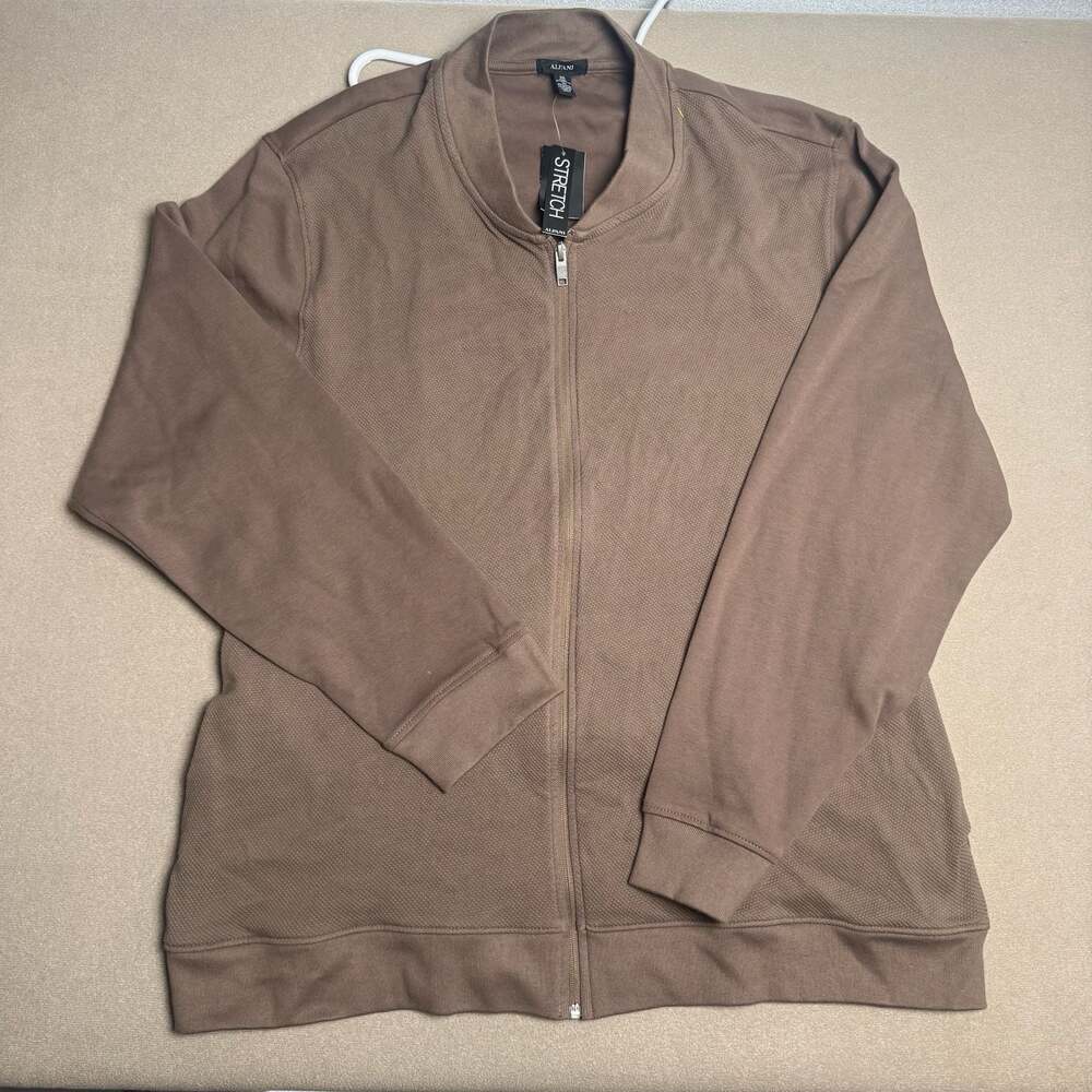 Alfani Men's Stretch Full-Zip Bomber Jacket Size 3XL Brown